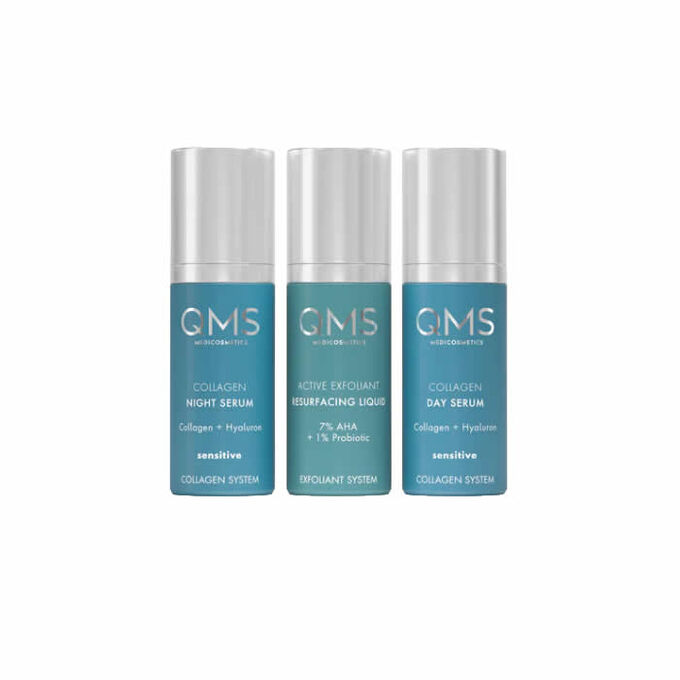 Qms Medicosmetics Collagen + Exfoliant Set Sensitive 3x7ml