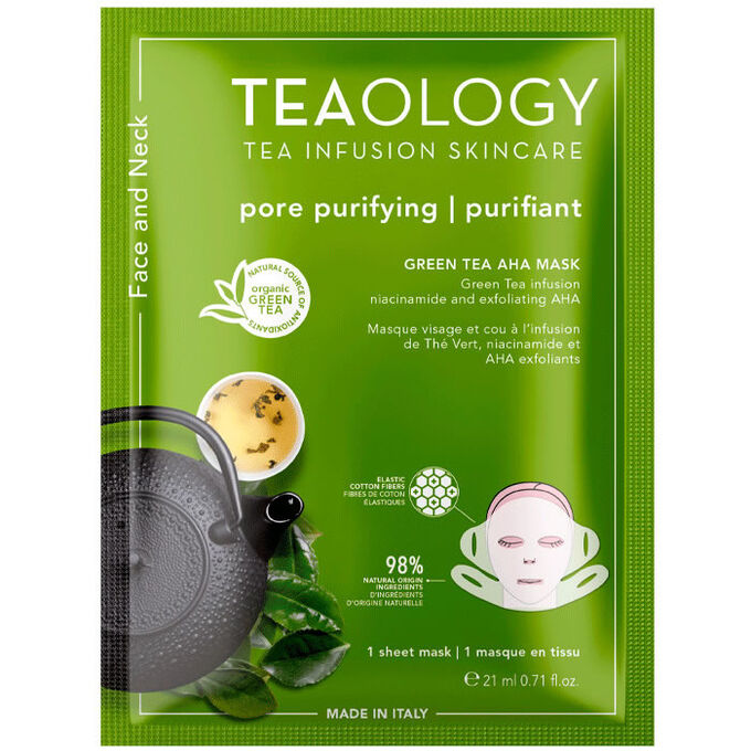 Photos - Cream / Lotion Teaology Green Tea Niacinamide & Aha Exfoliating Neck & Face Mask 21ml