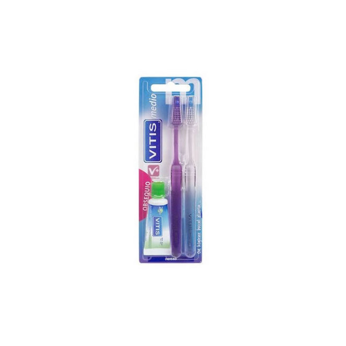 Vitis Duplo Medium Brush + Anticaries 15ml